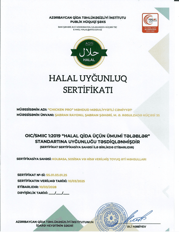 Halal Sertifikatlı Məhsullar – Etibarınıza Zəmanət